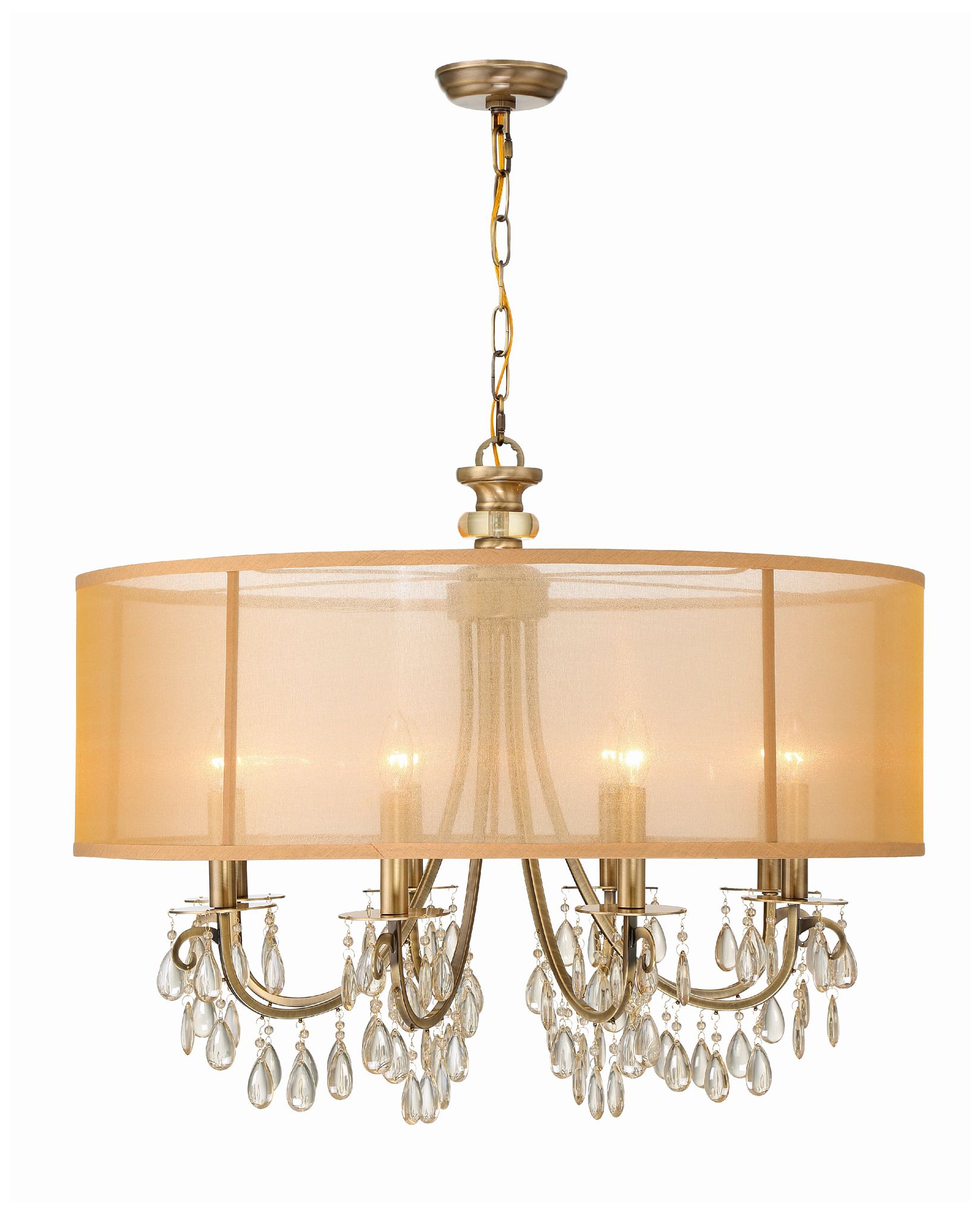 Hampton Collection Antique Brass 32" Wide Large Chandelier