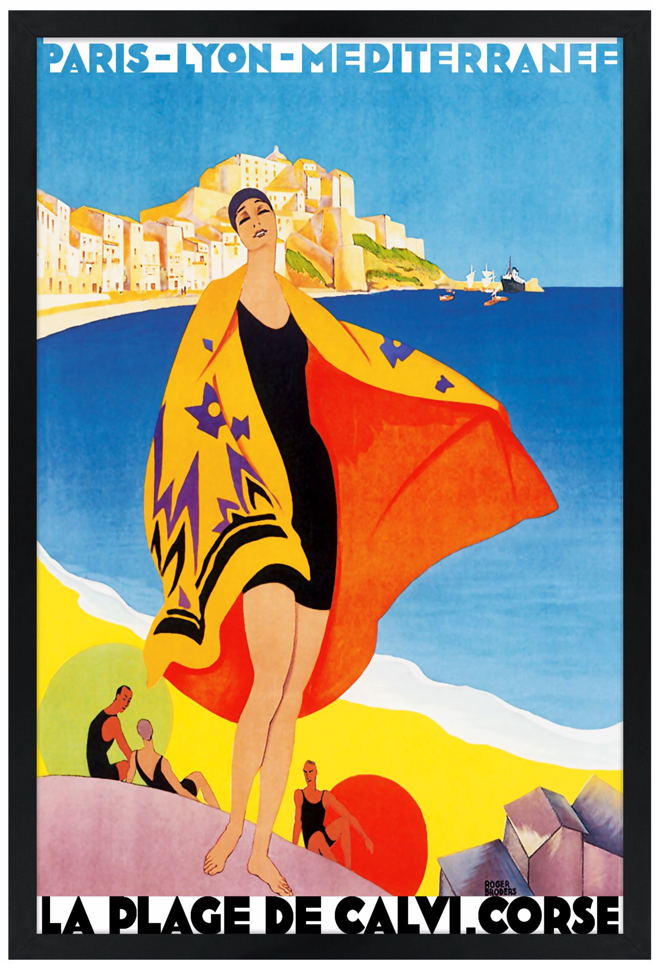 Seaside 30" High Black Rectangular Giclee Wall Art