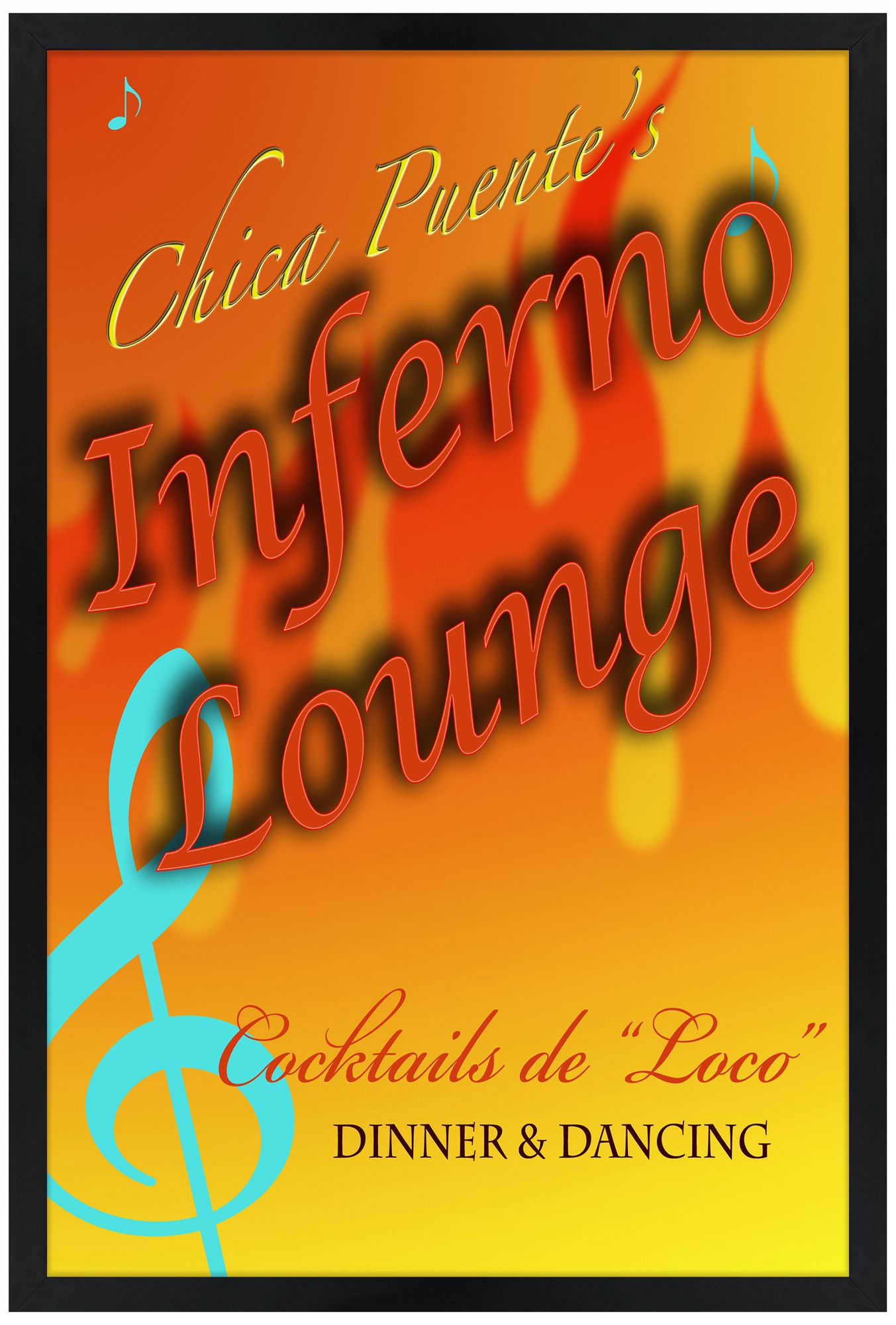 Inferno Lounge Giclee 30" High Wall Art