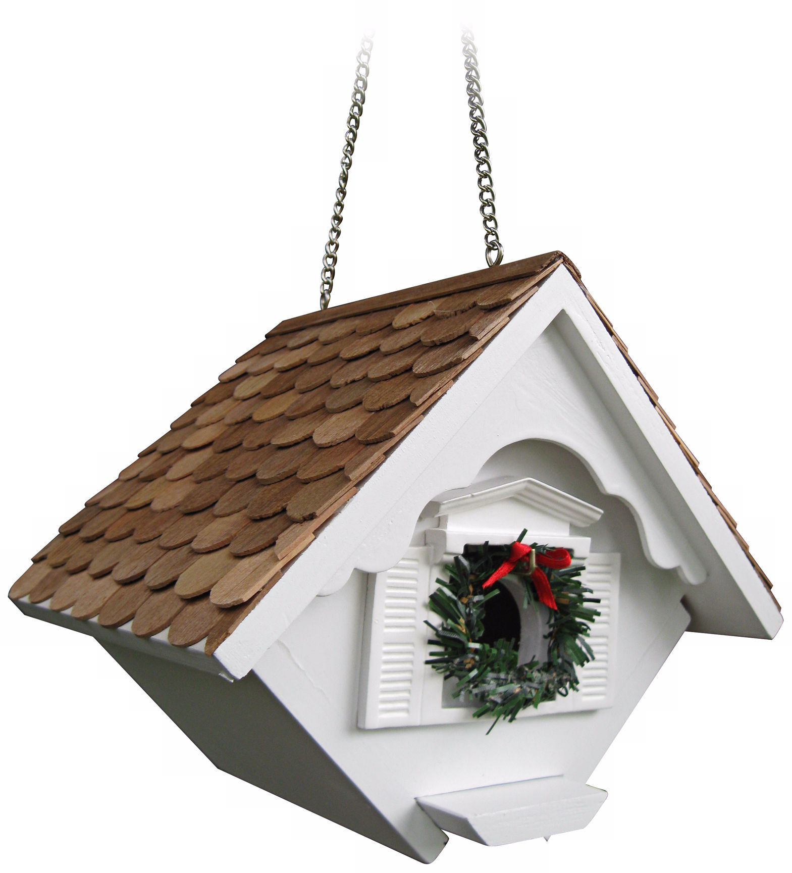 White Christmas Wren Cottage Bird House