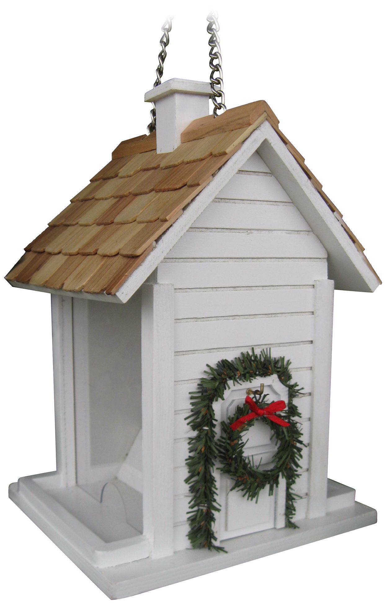 White Christmas Cottage Bird House