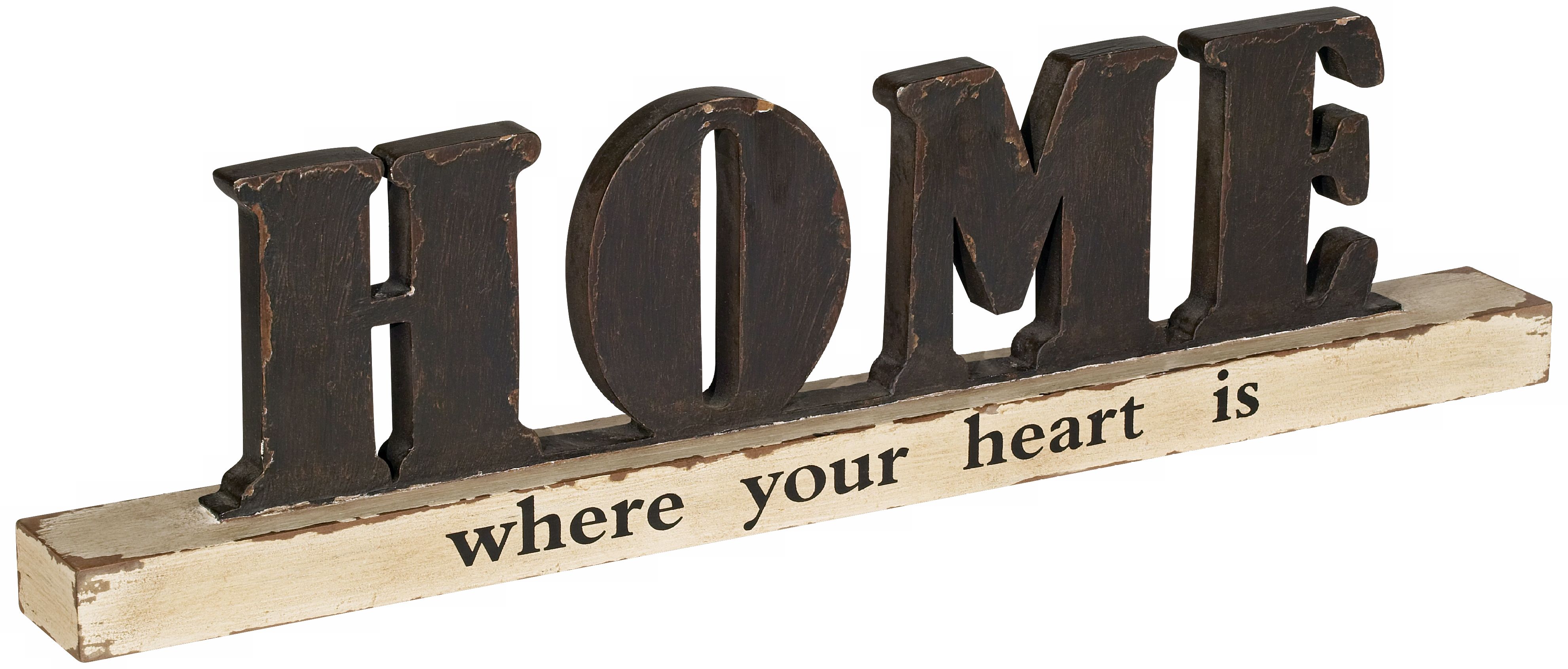 Home Distressed Finish Tablestop Sign