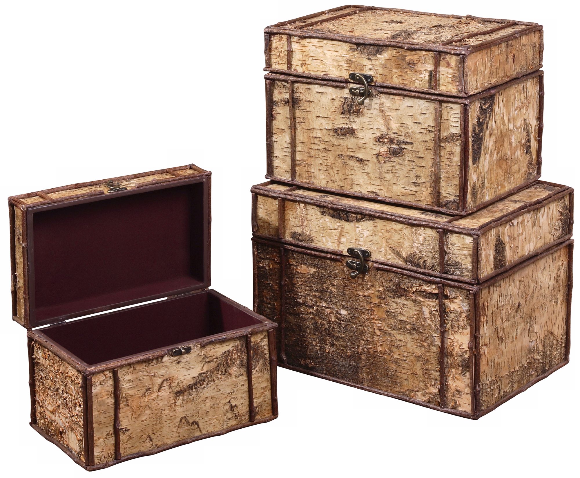 Uttermost Set of 3 Birch Bark Boxes