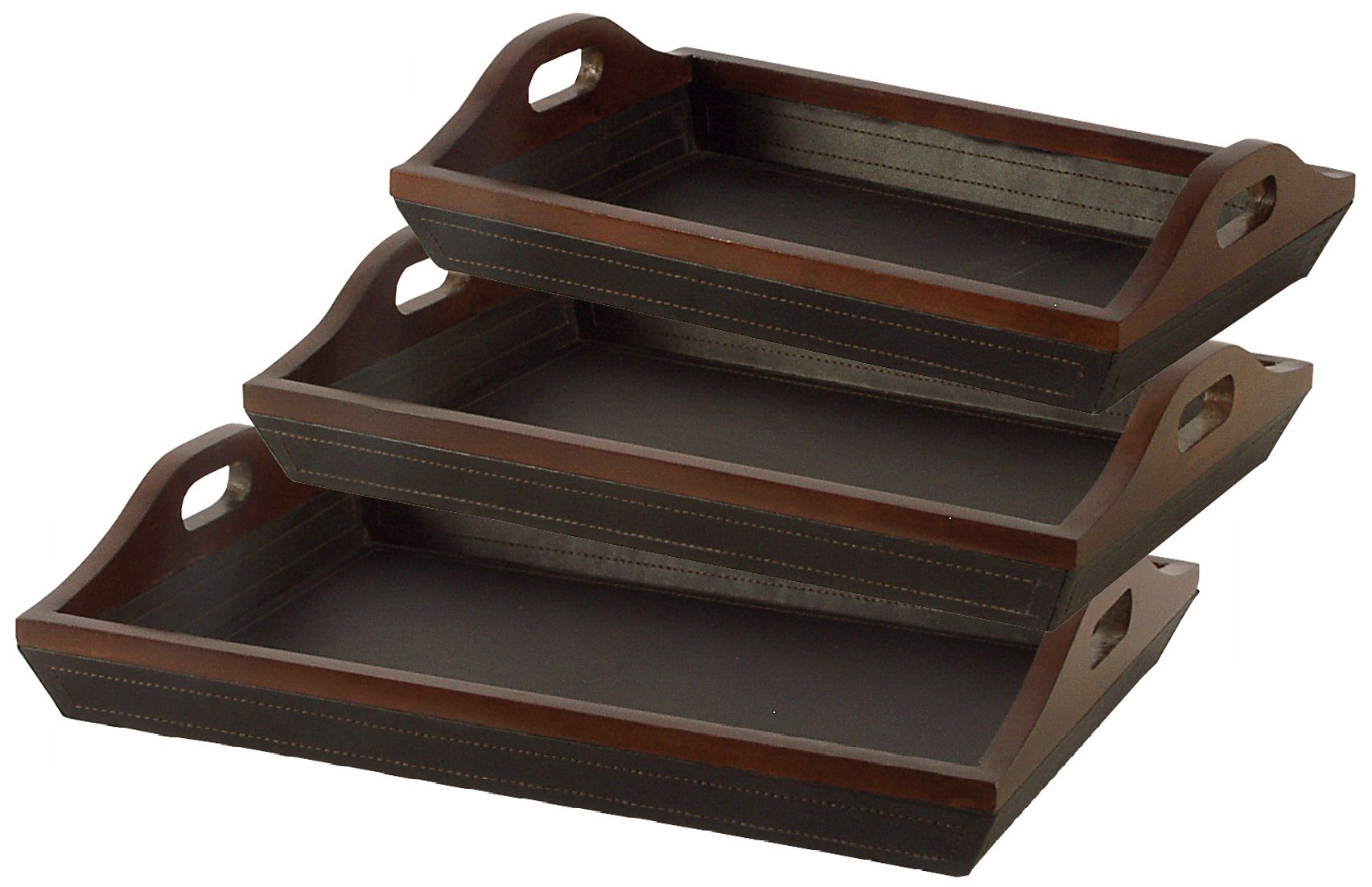 Mahogany Finish Serving Trays