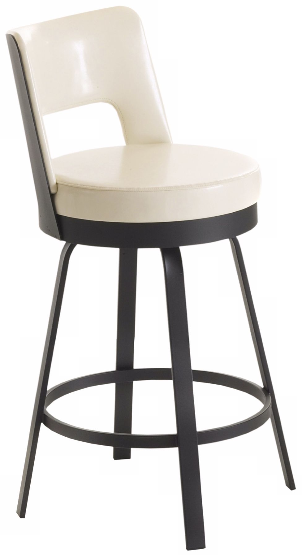 Amisco Brock Eggshell 26" High Swivel Counter Stool