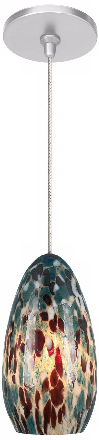Banja Aquamarine with Satin Nickel Fusion Jack Mini Pendant