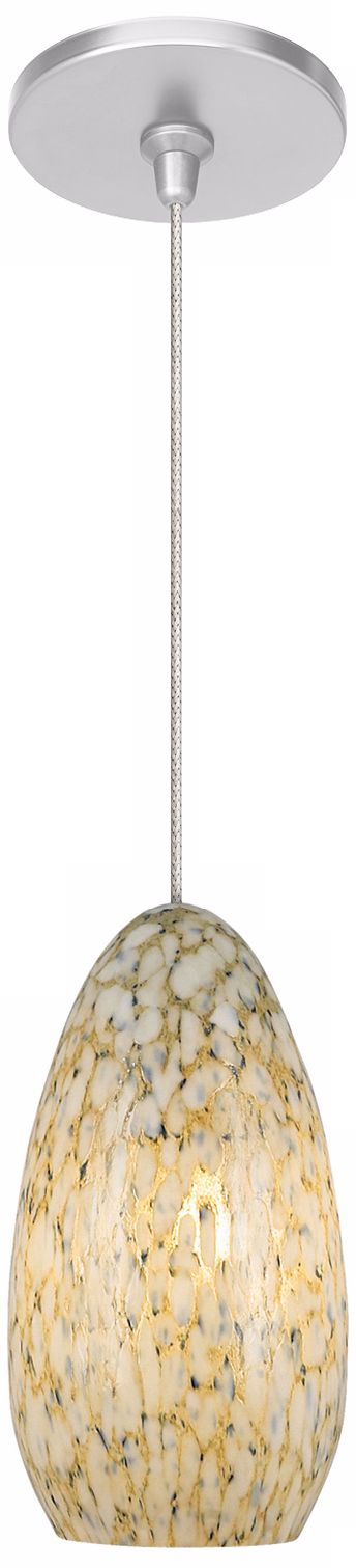 Banja Ivory Opaque with Satin Nickel Fusion Jack Mini Pendant