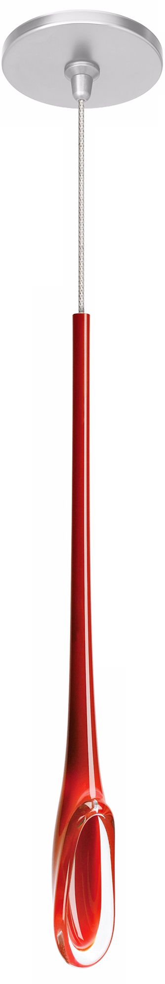 Mini Lily Red with Satin Nickel Fusion Jack Mini Pendant