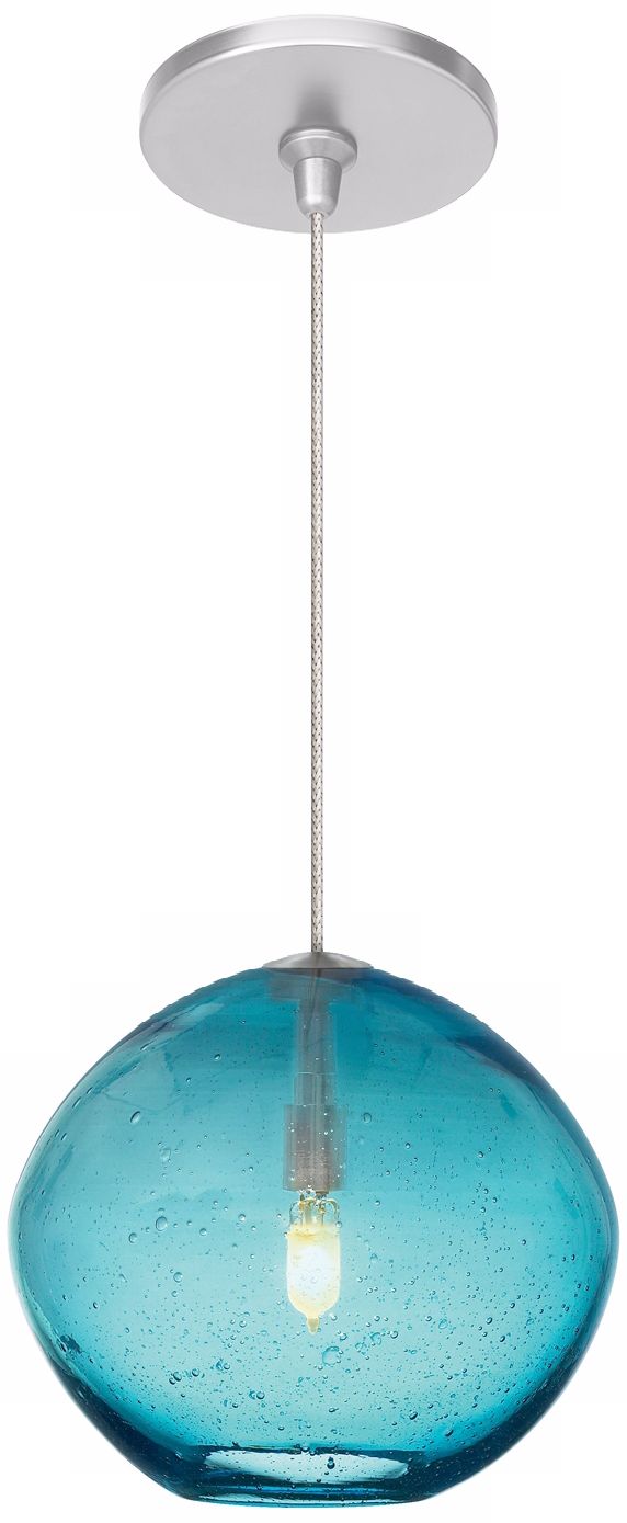 Mini Isla Aqua 7" Wide Satin Nickel Pendant