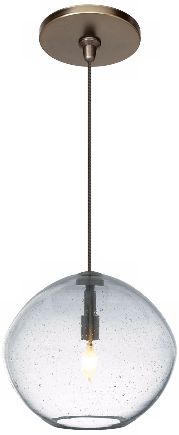 Mini Isla Clear 7" Wide Bronze Pendant