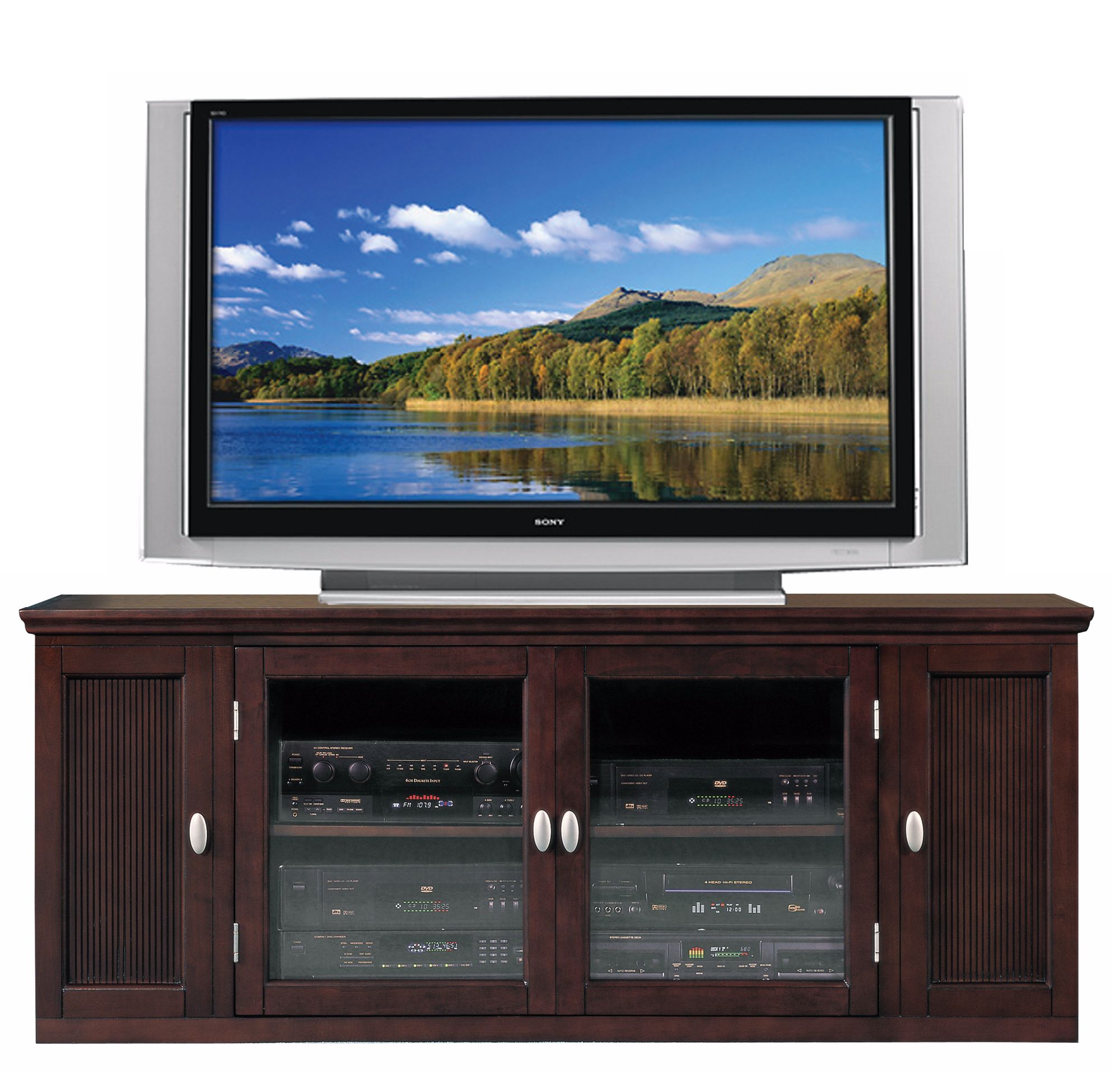 Espresso Wood 62" Wide Television Console