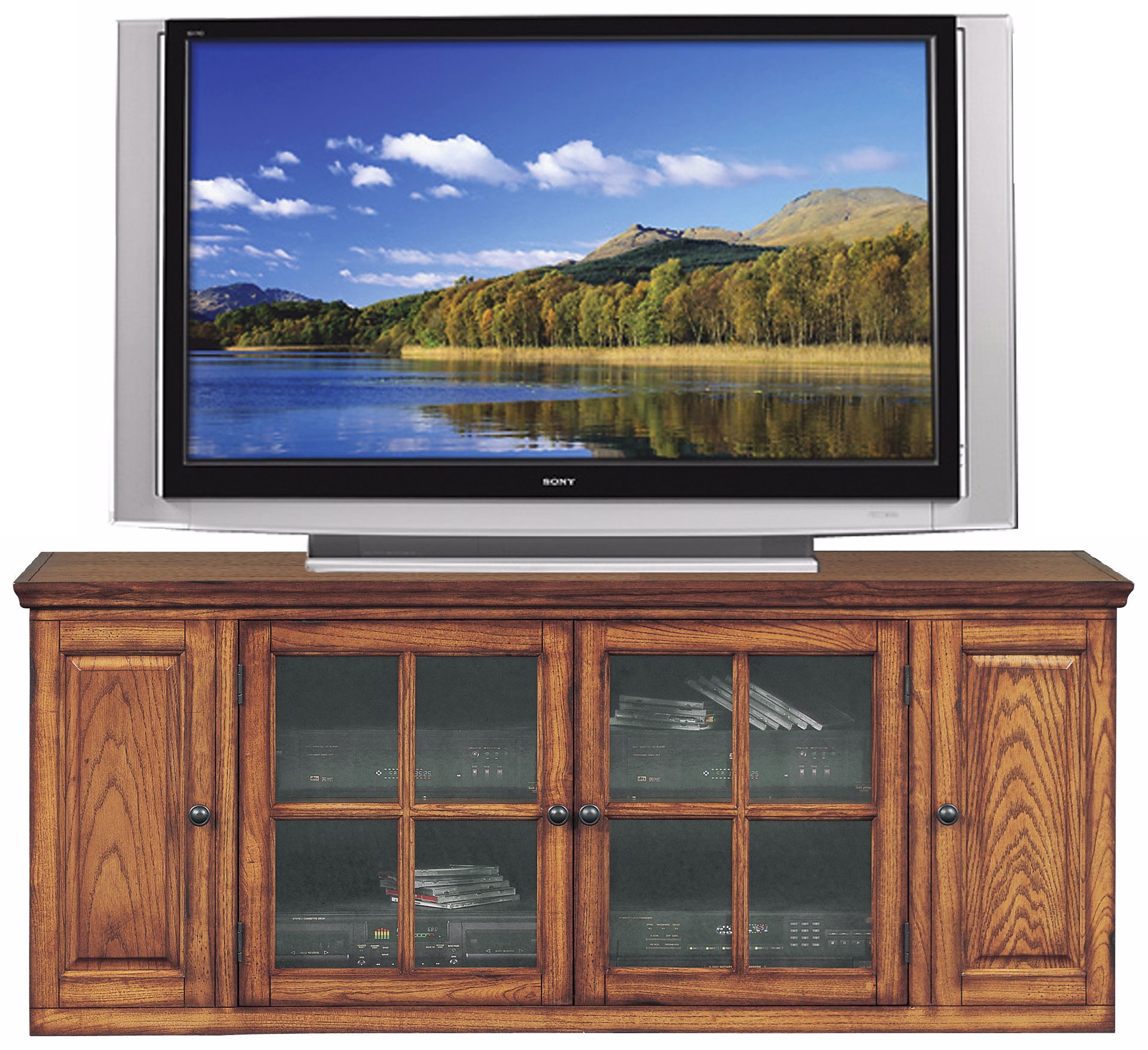 Burnished Oak 62" Wide Television Console