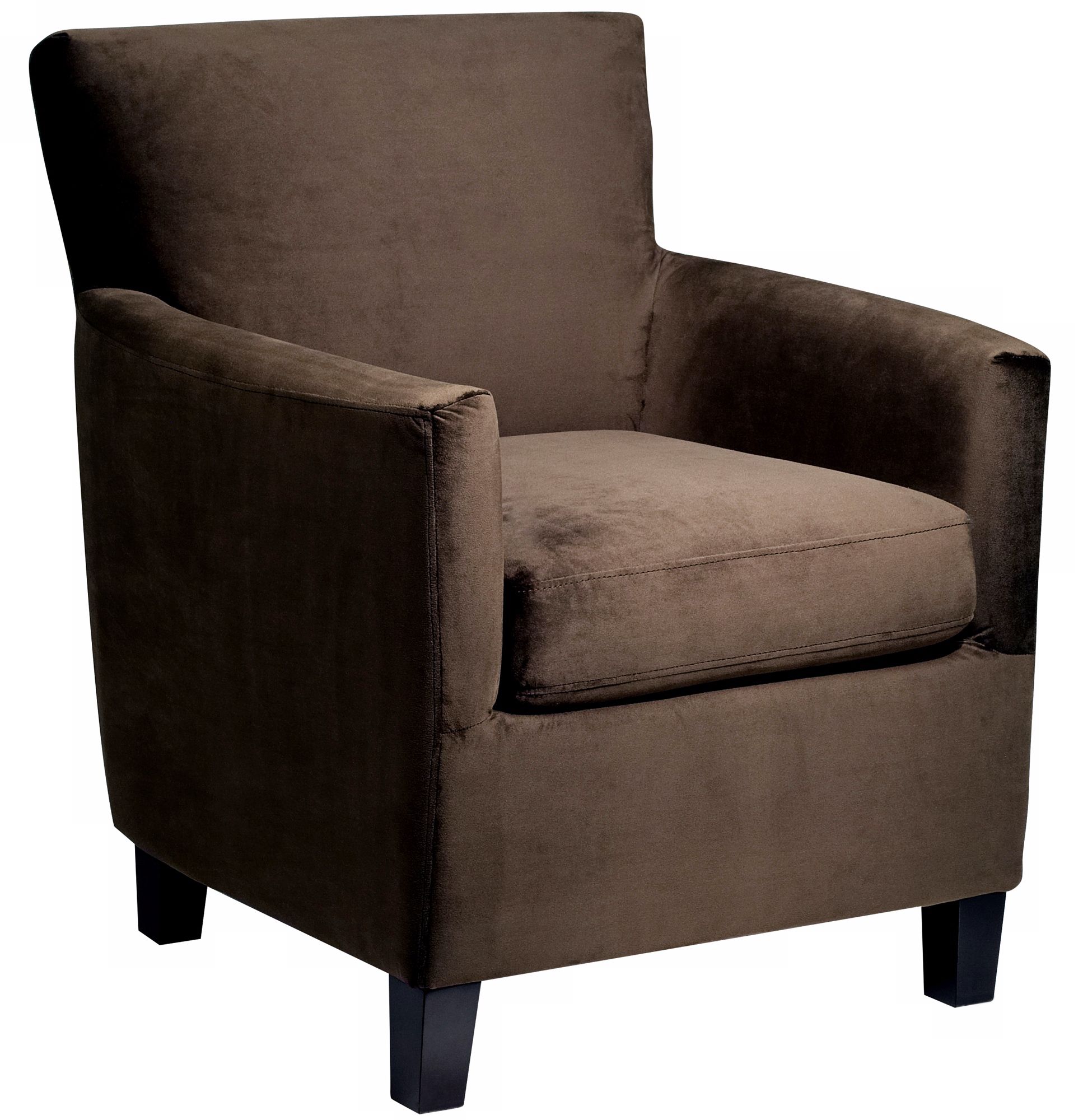 Poet Chocolate Velvet Upholstered Armchair