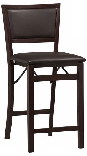 Linon Triena Pad Back 24" High Folding Counter Bar Stool