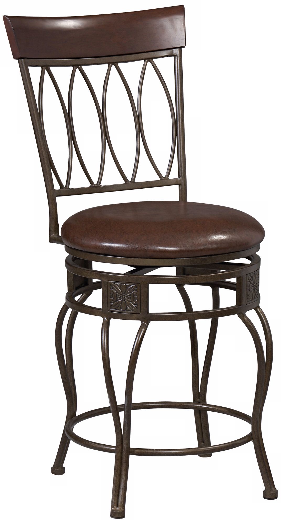 Linon Four Oval Back 24" High Swivel Counter Stool