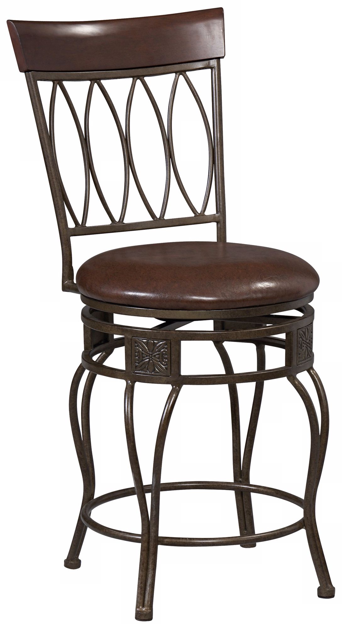 Linon Four Oval Back 30" High Swivel Bar Stool