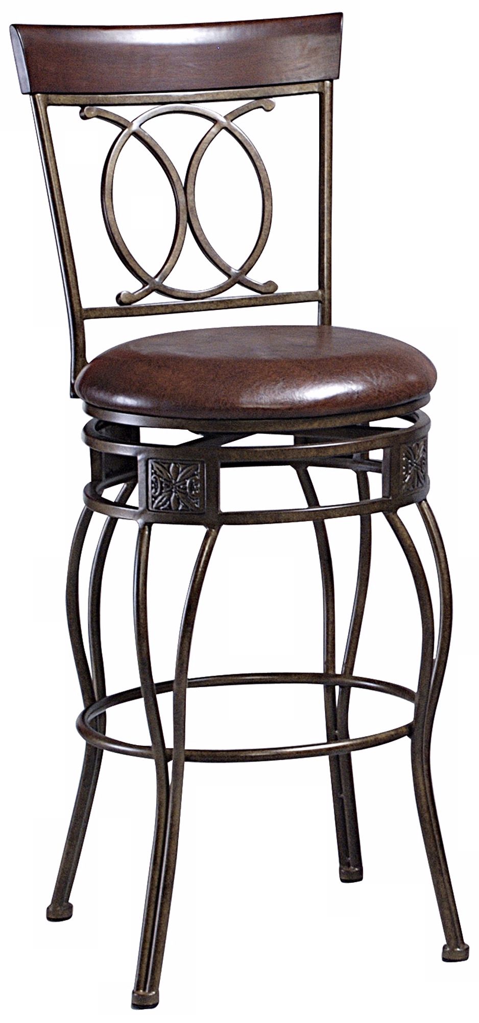 Linon O and X Back Swivel 24" High Counter Bar Stool