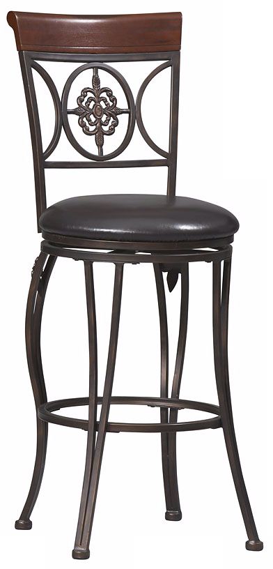 Linon Fleur De Lis 24" High Swivel Counter Bar Stool