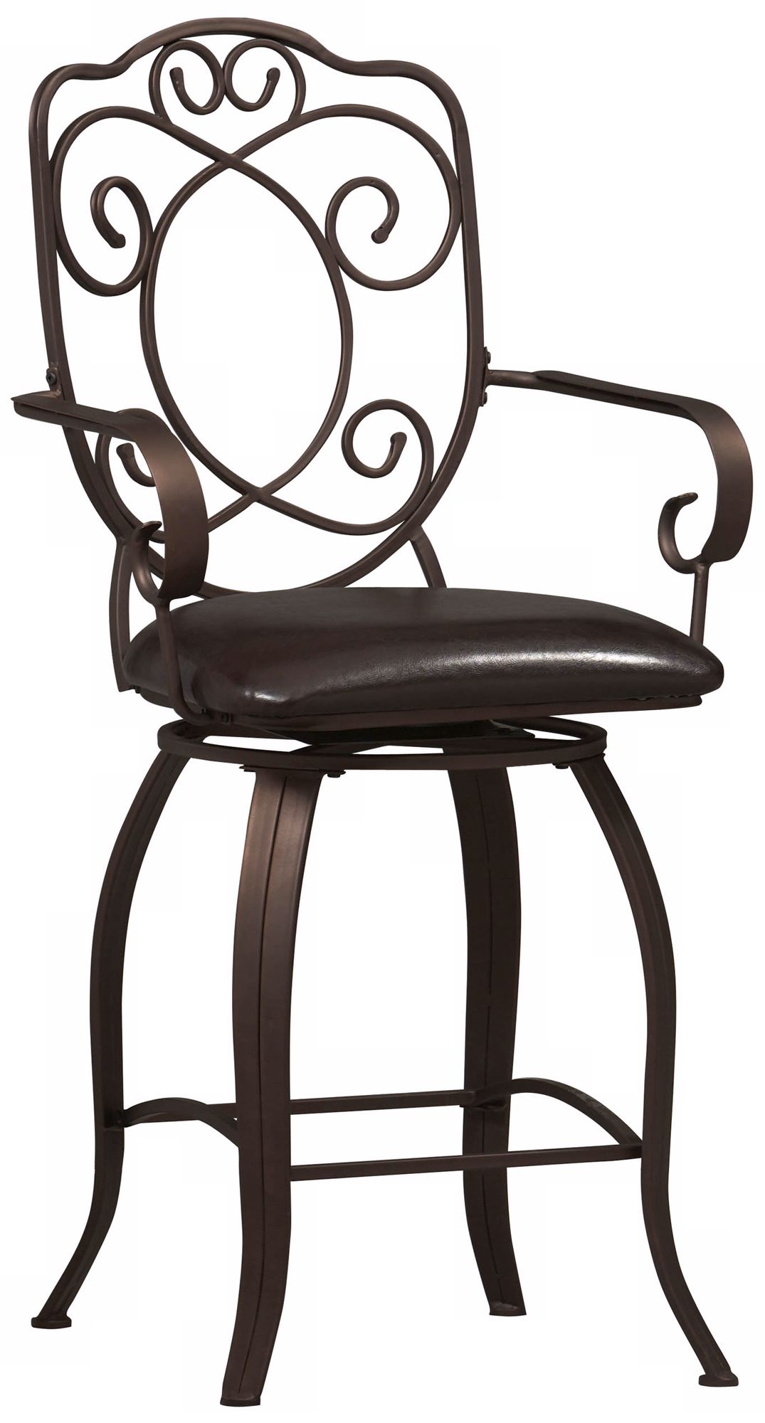 Linon Crested Back 24" High Swivel Counter Bar Stool