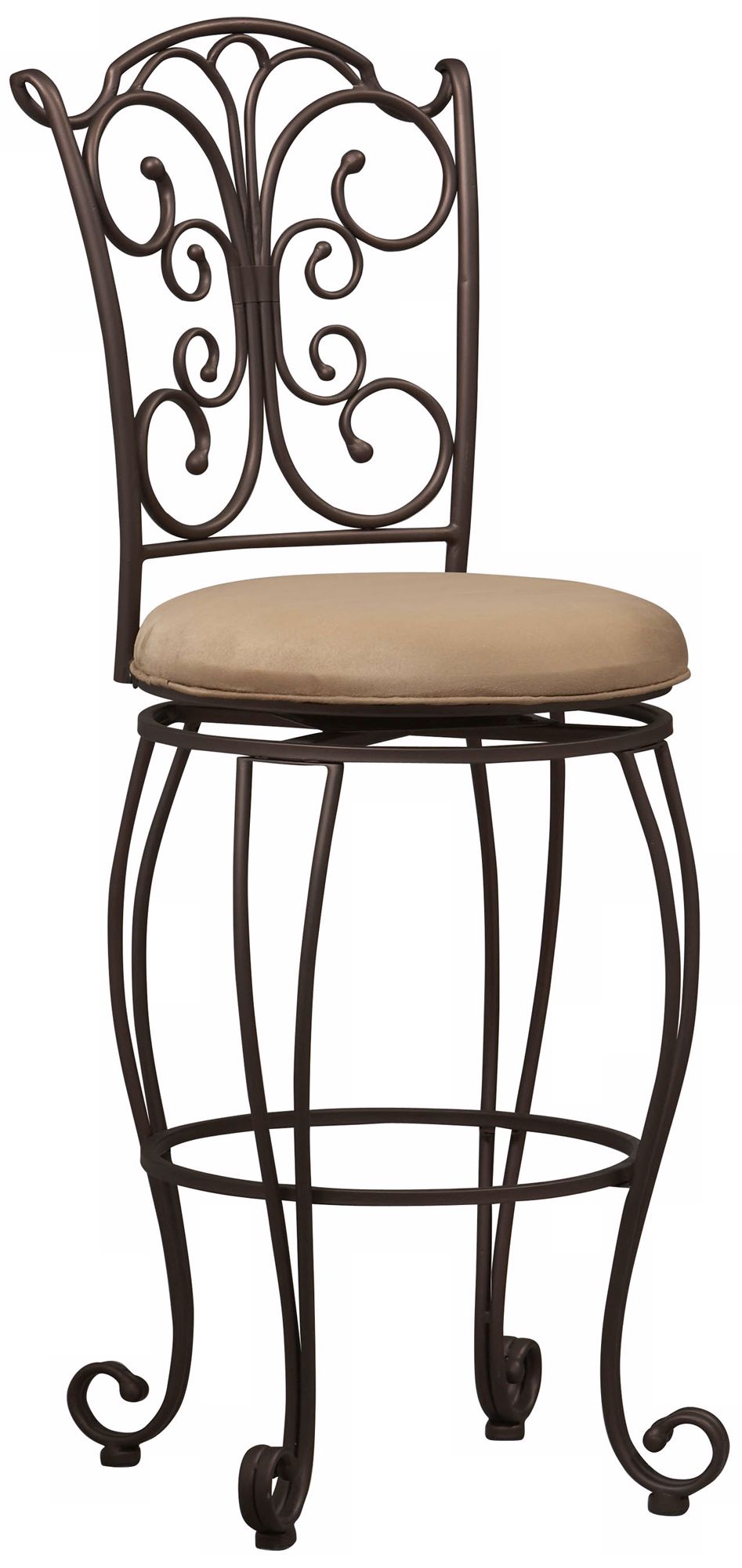 Linon Gathered Back 30" High Swivel Bar Stool