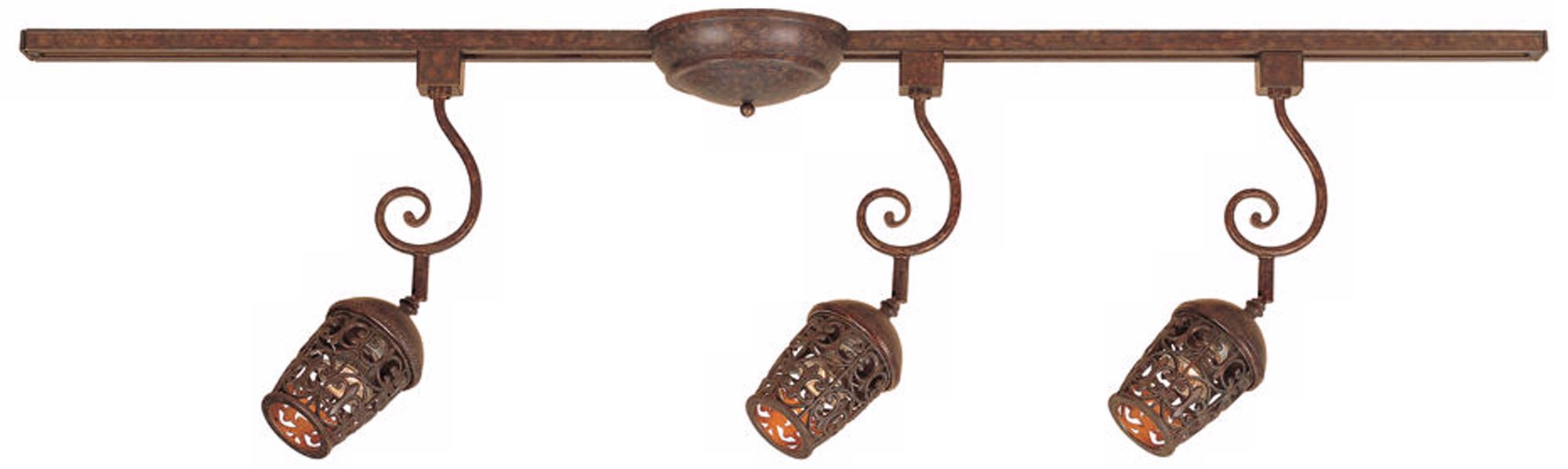 Swiveling 3-Halogen Carved Filigree 4' Track Line Fixture