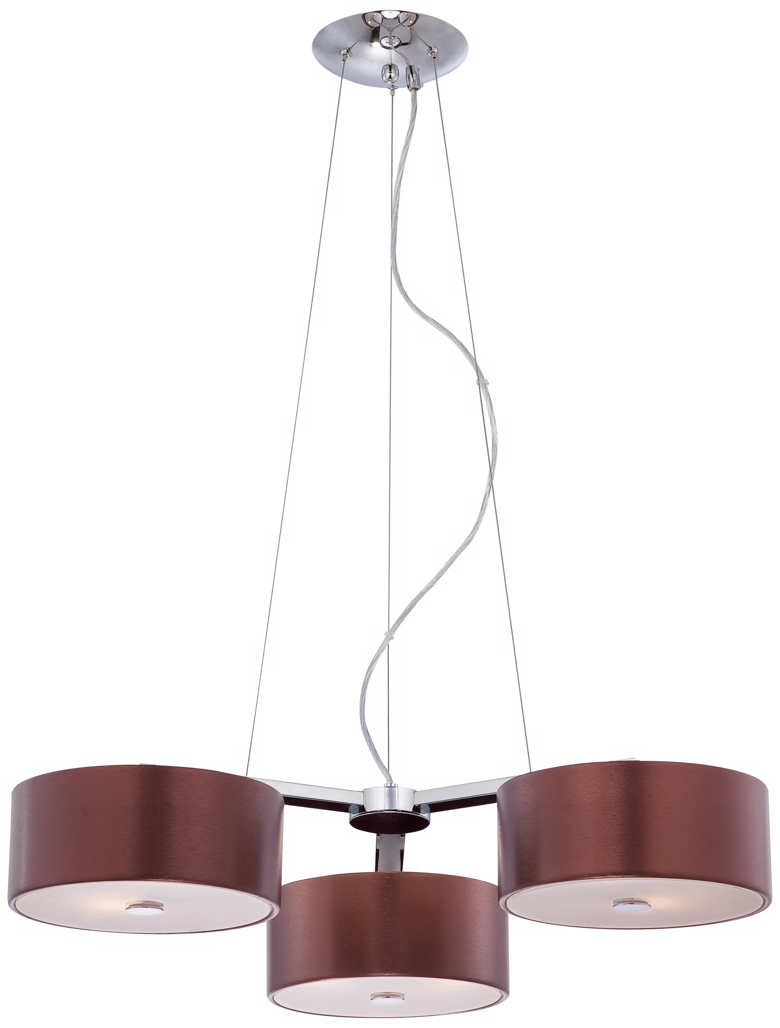 Possini Triple Aluminum Coffee and Chrome 6-Light Pendant