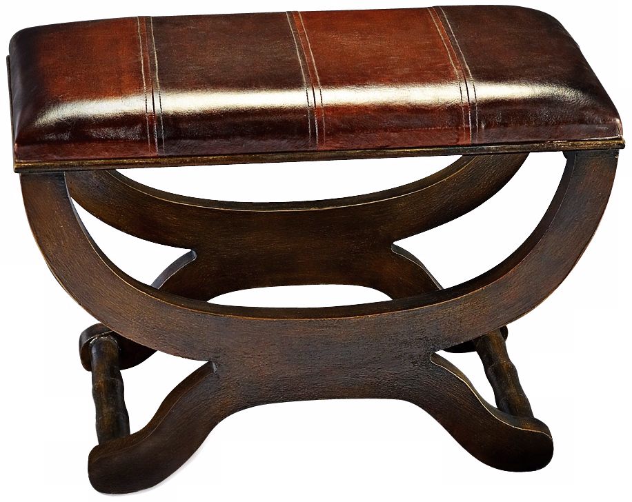 Howard Elliott Collection Two-Tone Faux Leather Ottoman