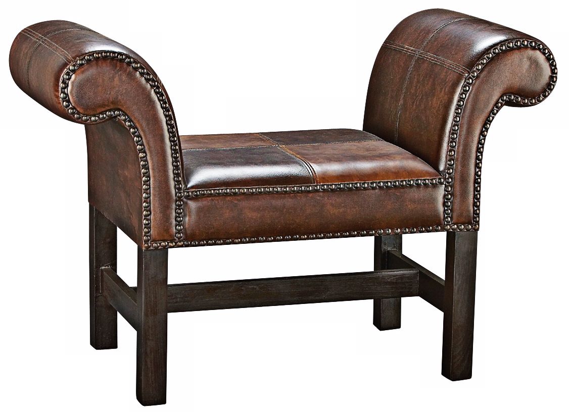 Brown and Caramel Faux Leather Divan