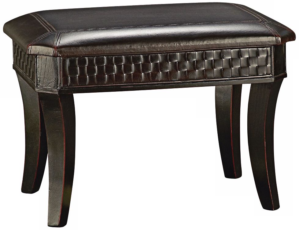 Chocolate Brown Faux Leather Ottoman