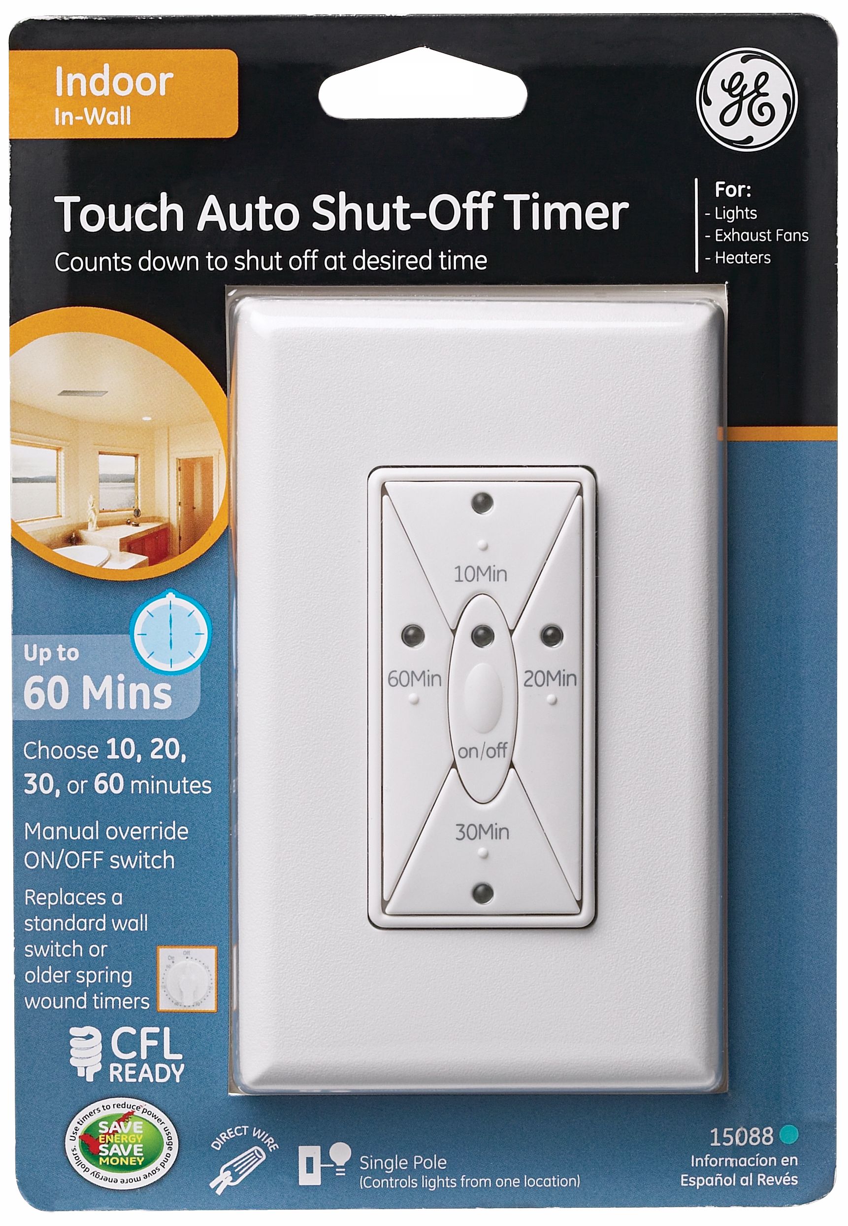 White 60 Minute Digital Timer Wall Switch