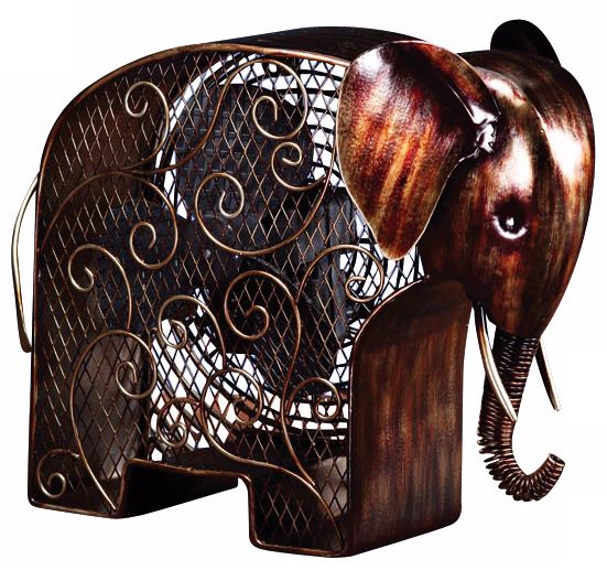 Elephant Mottled Brass Figurine Fan