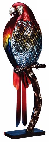 Colored Parrot Figurine Fan