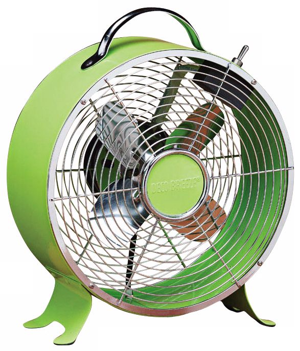 Lime Green Retro Metal Desk Fan