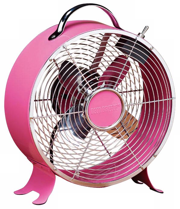 Pink Retro Metal Desk Fan