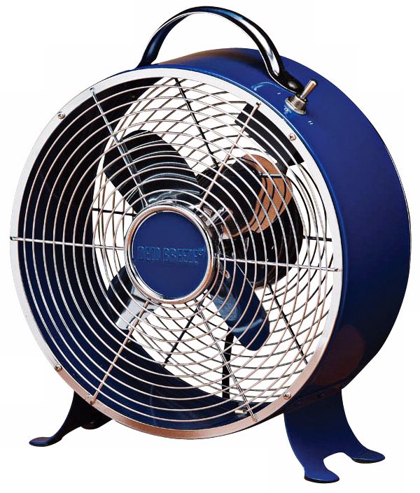 Dark Blue Retro Metal Desk Fan