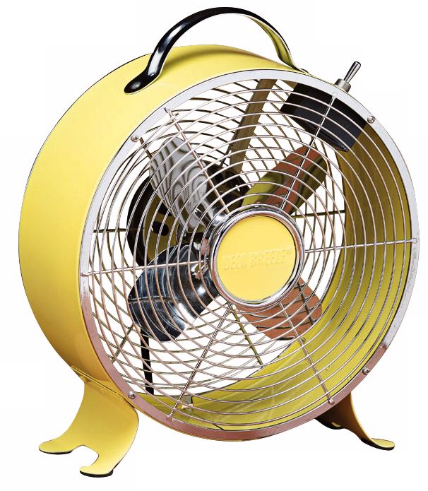 Yellow Retro Metal Desk Fan
