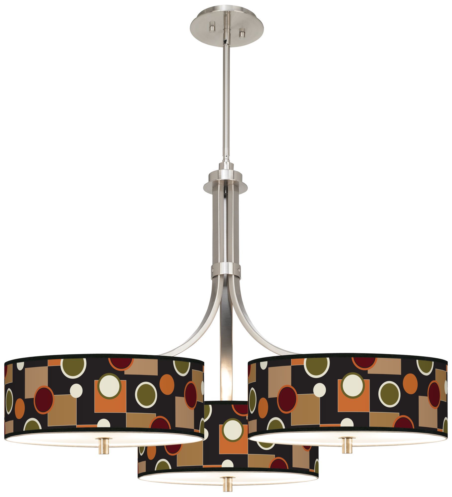 Retro Medley Giclee 36" Wide Triple Pendant