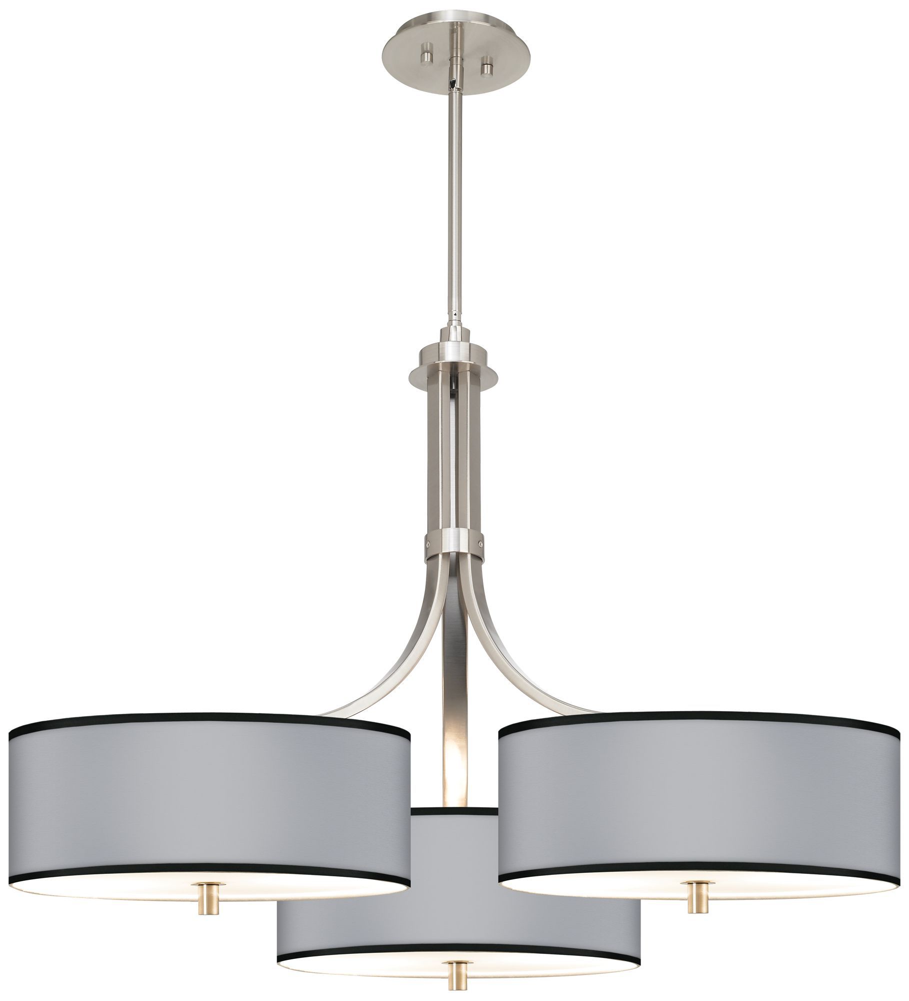 All Silver Giclee 36" Wide Triple Pendant
