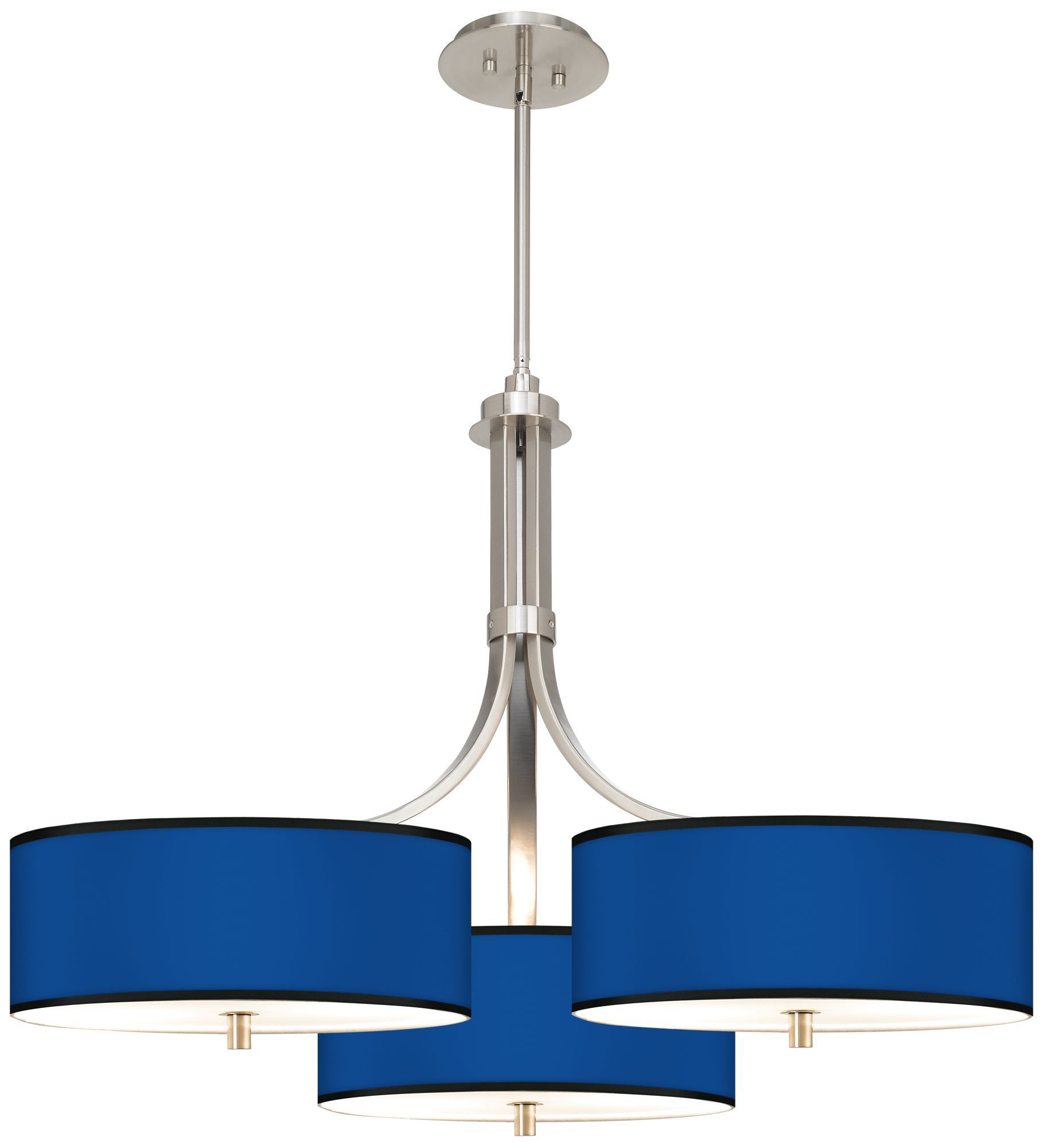 All Blue Giclee 36" Wide Triple Pendant