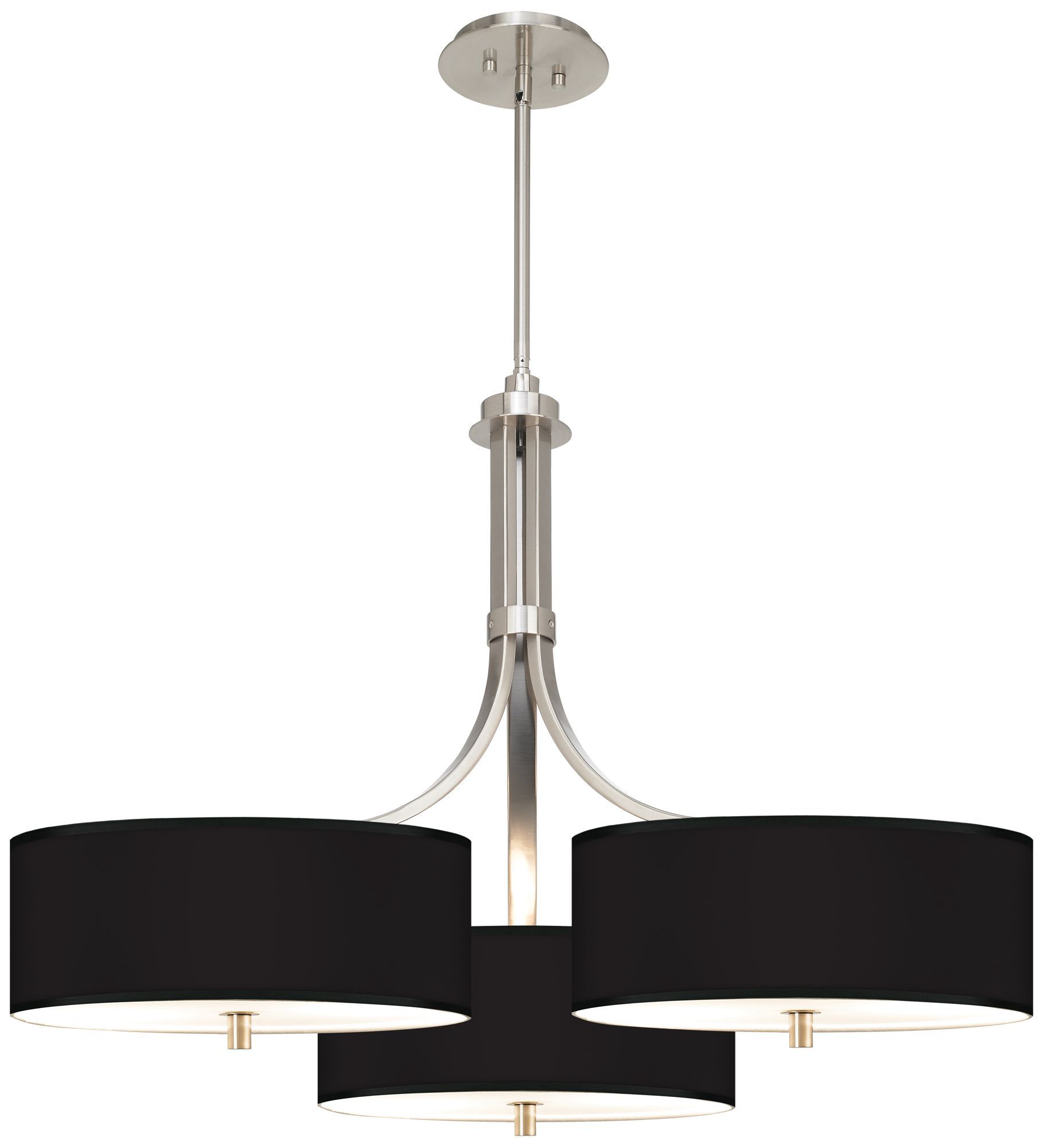 All Black Giclee 36" Wide Large Black Chandelier Pendant