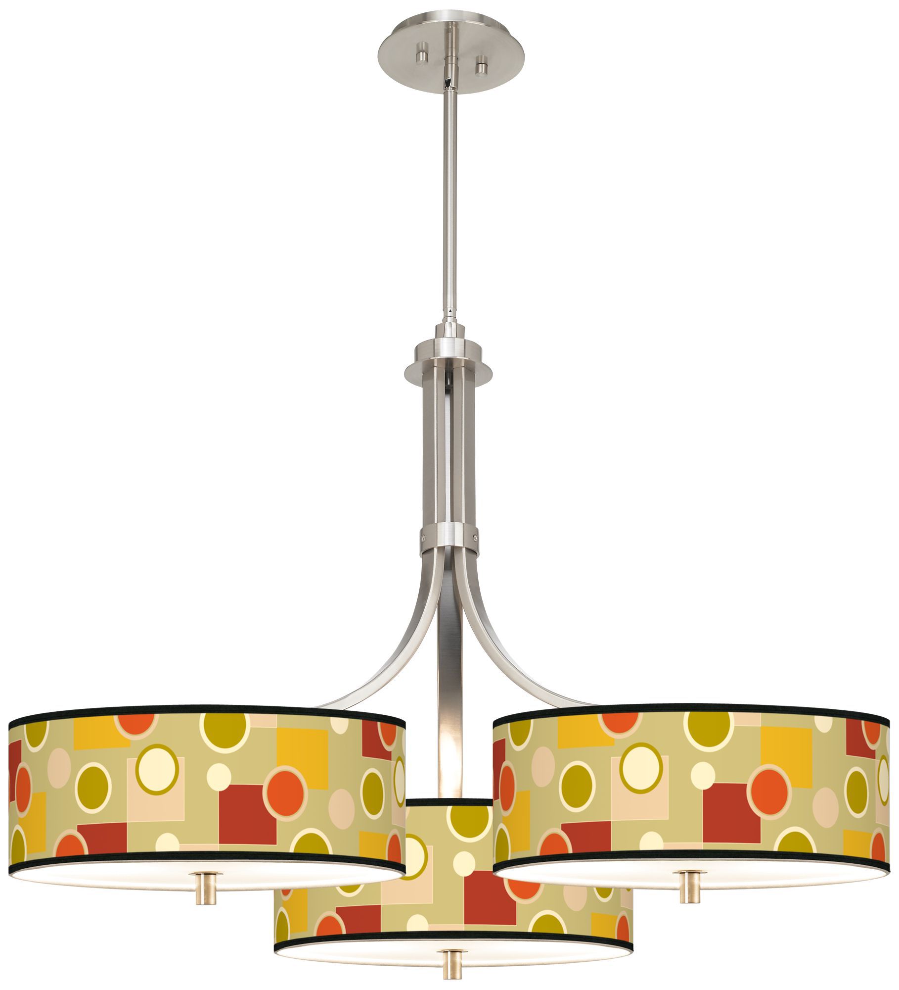 Retro Citrus Medley Giclee 36" Wide Triple Pendant