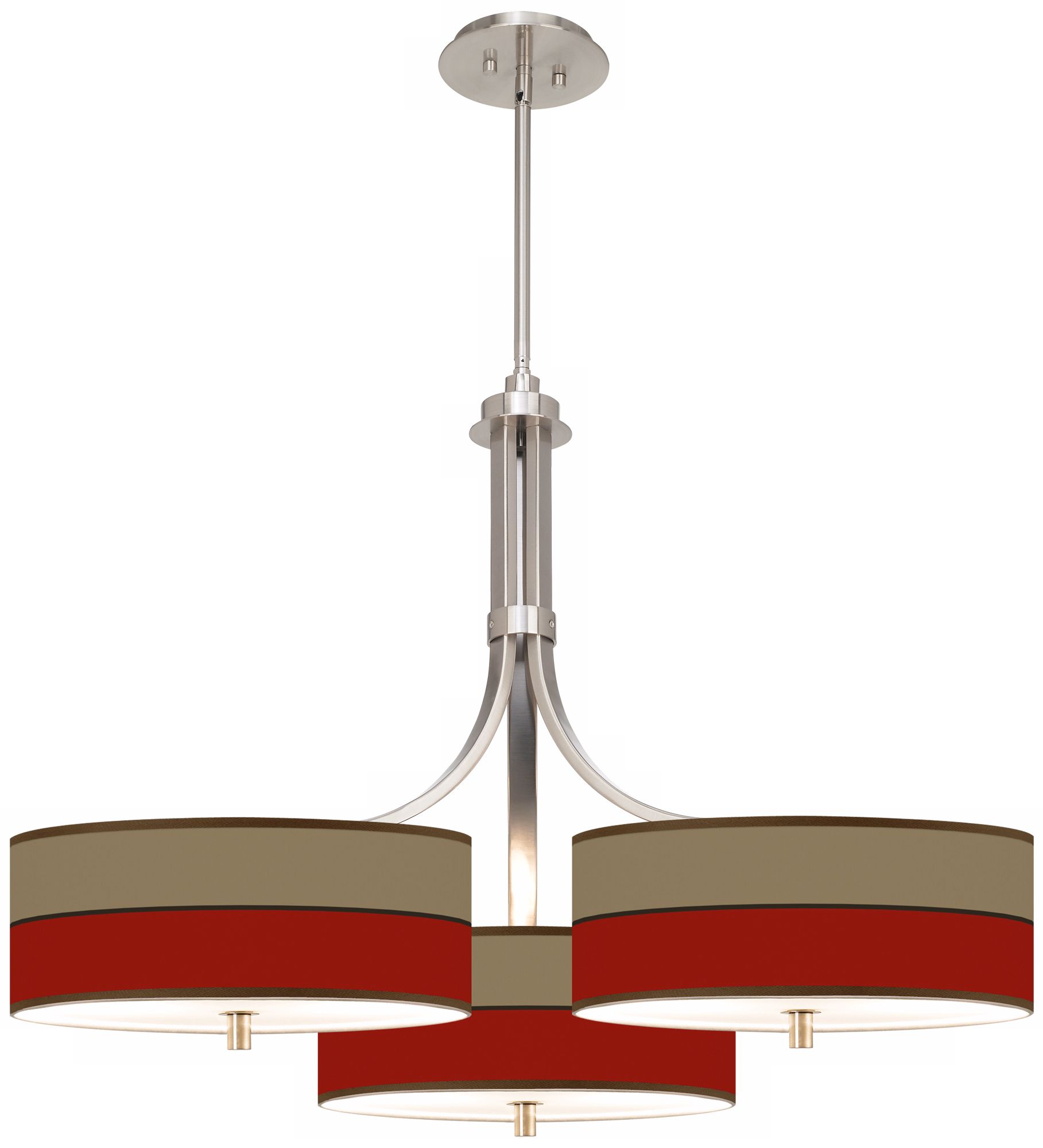 Empire Red Giclee 36" Wide Triple Pendant