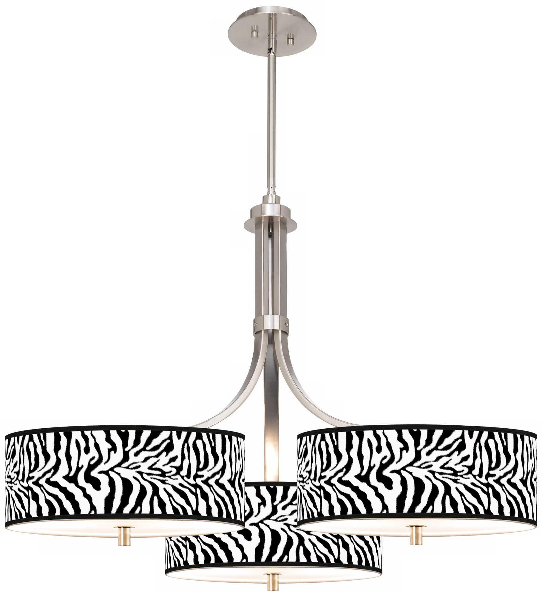 Safari Zebra Giclee 36" Wide Triple Pendant