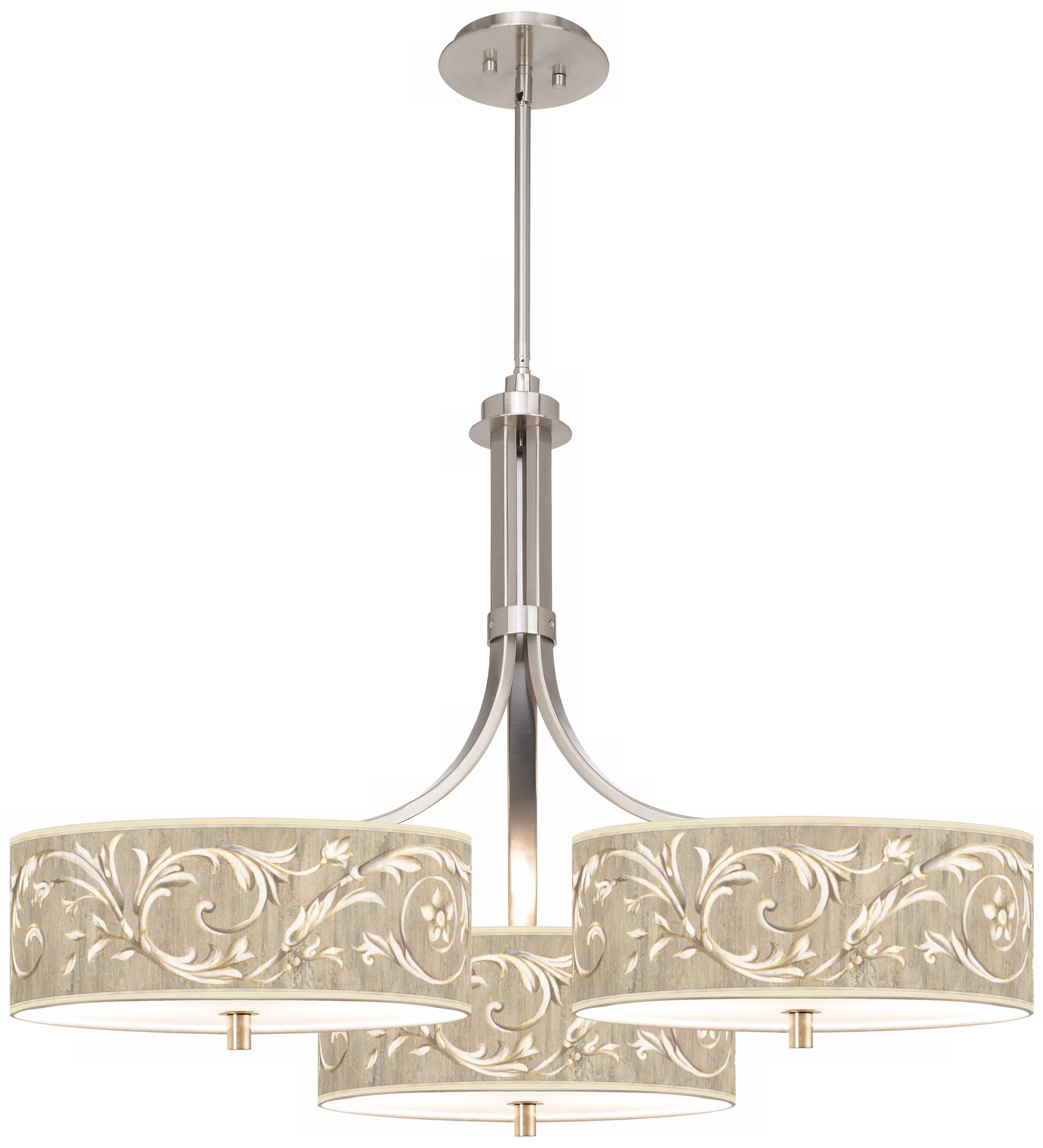 Laurel Court Giclee 36" Wide Triple Pendant