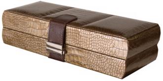 Madeleine Mele and Co Bronze Faux Leather Jewelry Box N0677