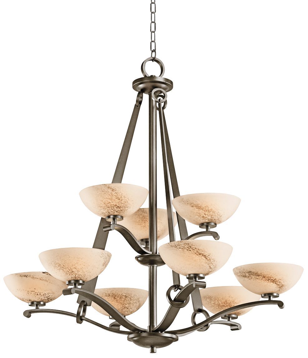 Garland Umber Shadow Swirl Glass 36" Wide Chandelier