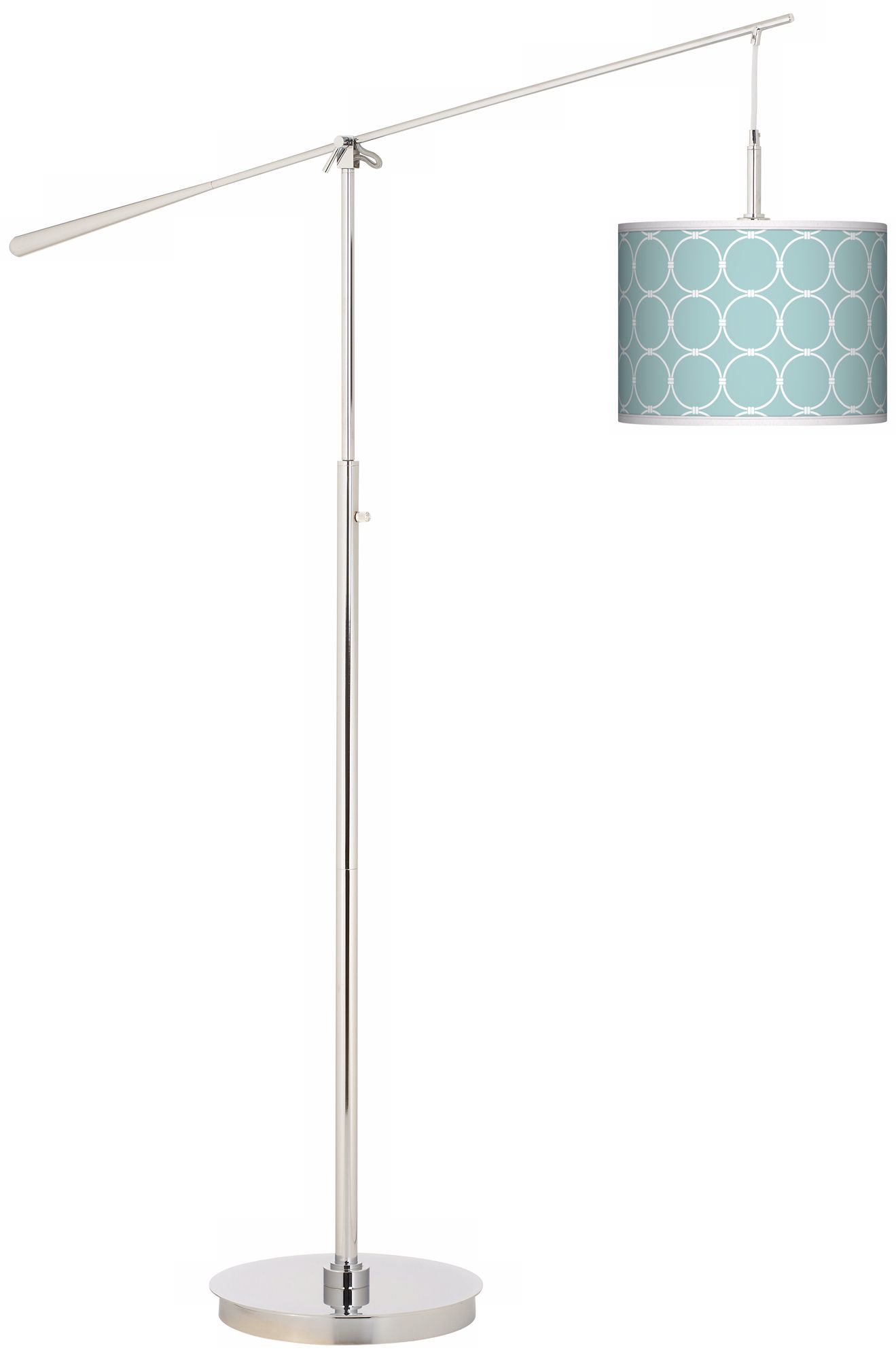 Aqua Interlace Giclee Boom Arm Floor Lamp