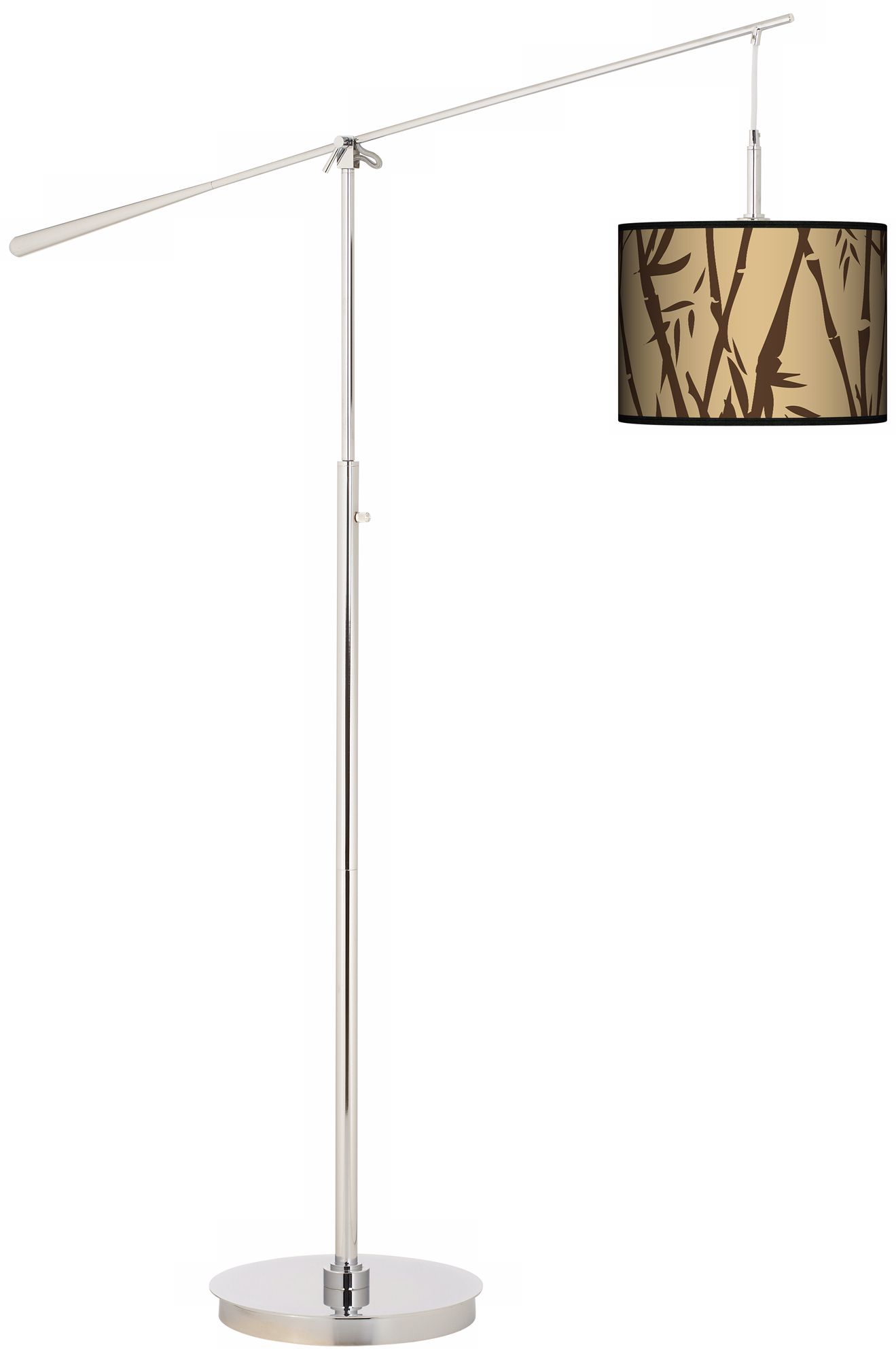 Earth Bamboo Giclee Boom Arm Floor Lamp