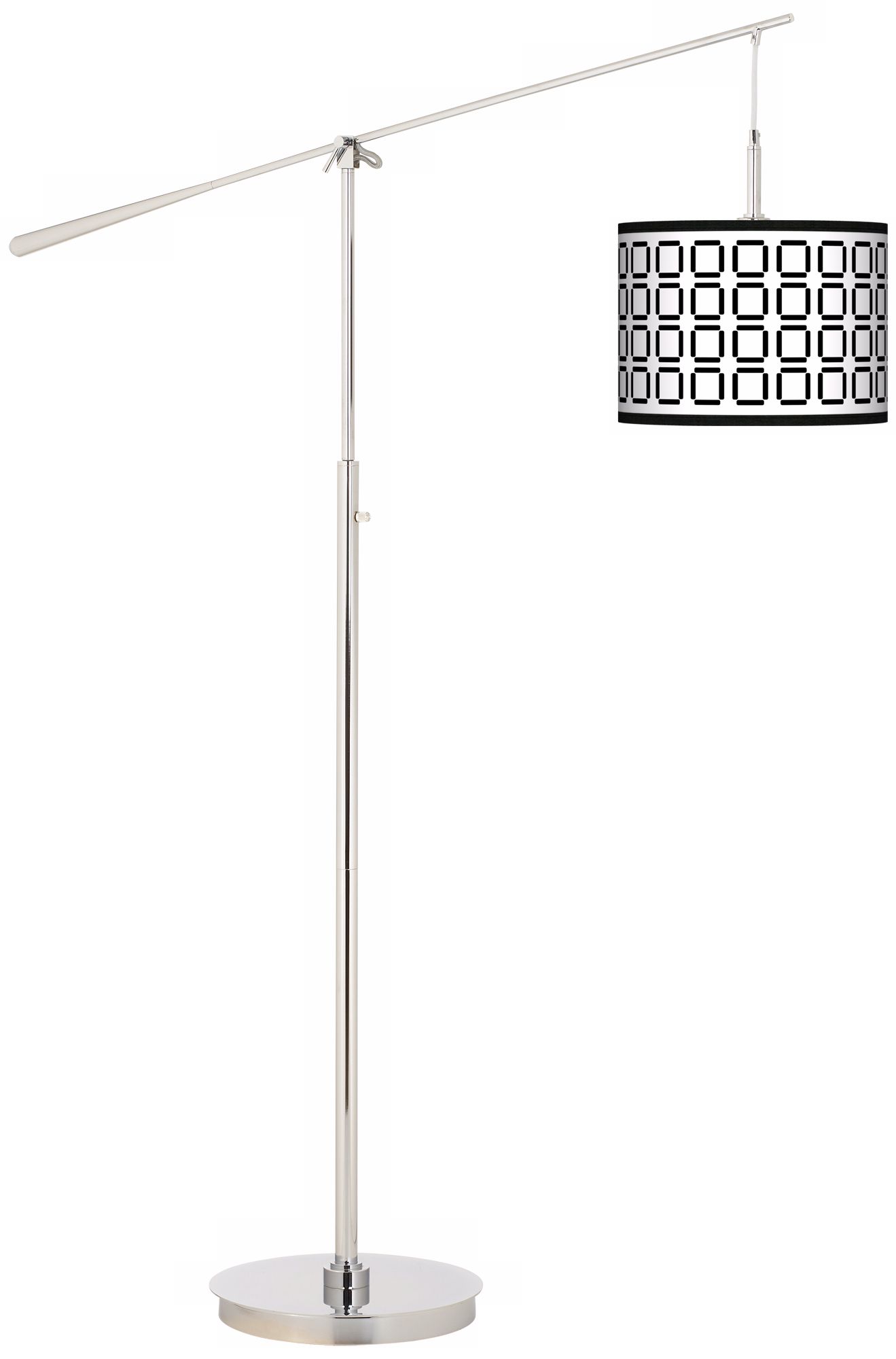 Open Grid Giclee Boom Arm Floor Lamp