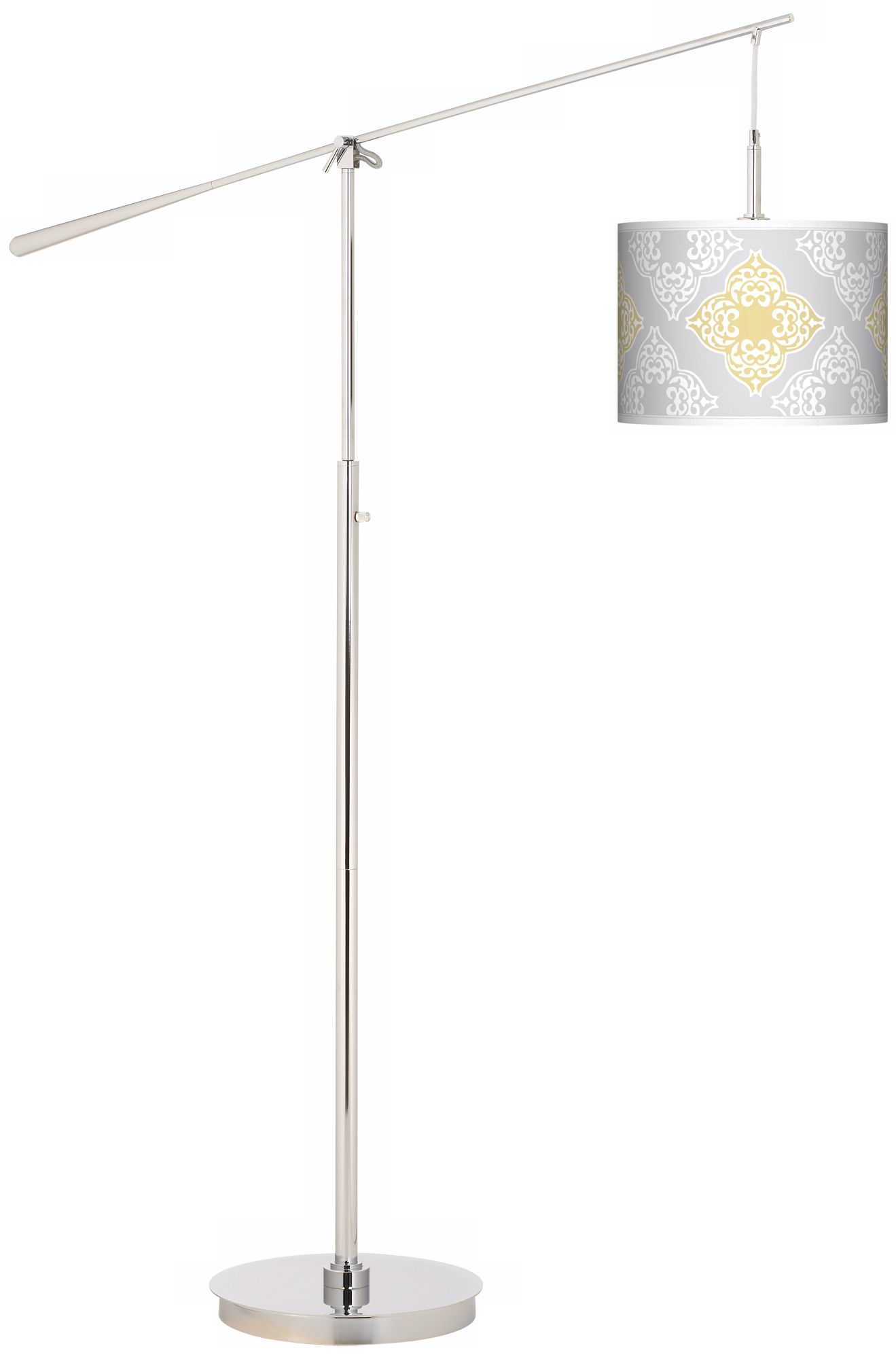 Aster Grey Giclee Boom Arm Floor Lamp